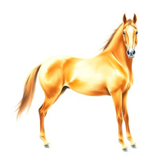 Obraz premium Bay sport horse isolated on white background