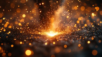 Fototapeta premium Golden Sparkles: A Festive Abstract Background
