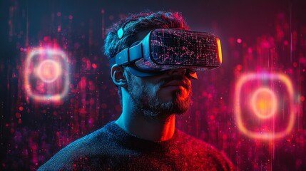 Immersive virtual reality experience in a futuristic high tech environment