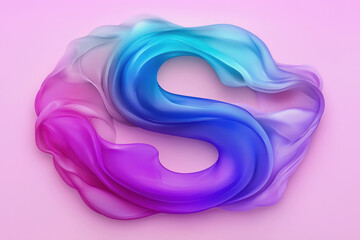 Colorful abstract swirl design featuring a stylized letter S on a soft background