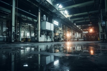 Interior of a empty plastic factory