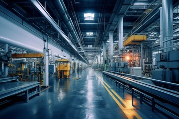 Interior of a empty plastic factory