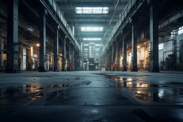 Obraz premium Interior of a empty plastic factory