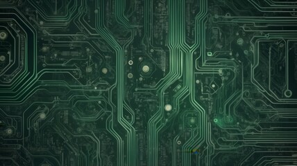 Digital Abstract Art with Circuit Board Elements
