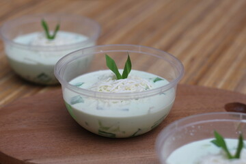 Delicious Pandan Layer Dessert with Creamy Coconut Milk and Shredded Cheese