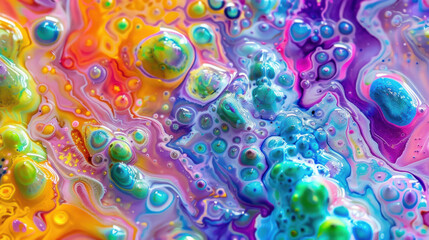 Naklejka premium A mesmerizing close-up of coral textures in vivid neon colors forming an abstract underwater artwork