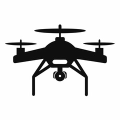 Drone Node Silhouette Vector Art