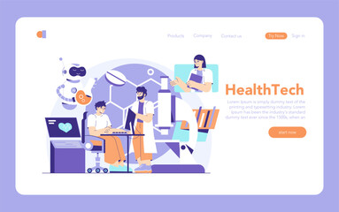 Healthtech. Flat Vector Illustration