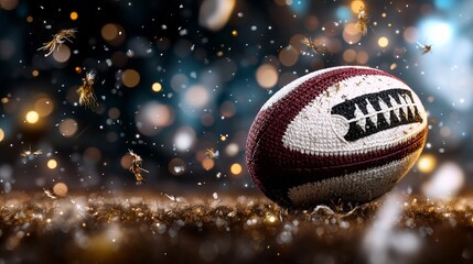 Festive American Football Glittering Night Sports Celebration