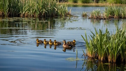 other Duck and Ducklings by Tranquil Lake