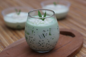 Refreshing Pandan Sago Dessert in Glass