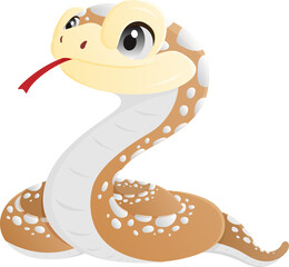 Fototapeta premium small Snake character cartoon cute illustration