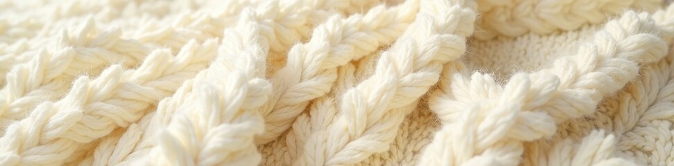 Obraz premium Textured alpaca mohair blanket in cream color, textured, cottonpolyester blend