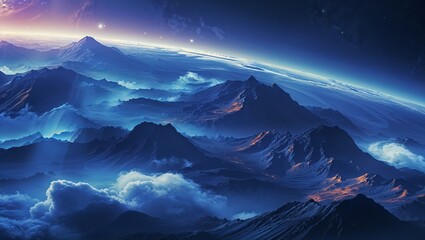 A view from space of a rocky planet