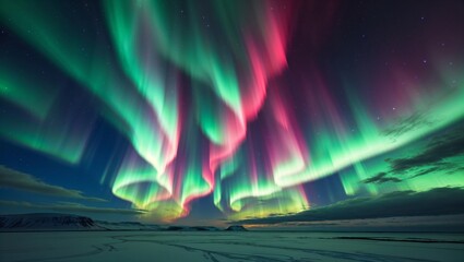 Strong Northern Lights in Winter