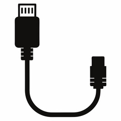 Ethernet Cable Silhouette Vector Art