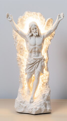 Illuminated Resin Statue of Jesus Christ