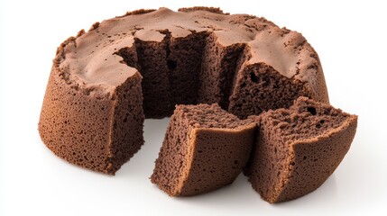Delicious Chocolate Chiffon Cake Slices Displayed Elegantly