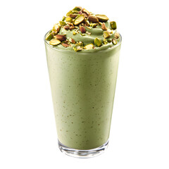 Full-flavored Pistachio Protein Shake isolated on transparent background