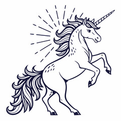 white horse with a ribbon