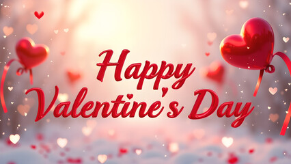 Happy Valentine's Day, Romantic Background with Hearts