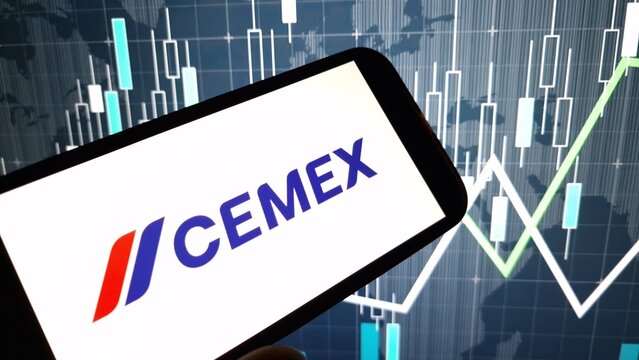 Konskie, Poland - December 25, 2024: Cemex company logo displayed on mobile phone
