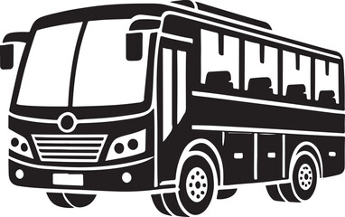 Bus silhouette vector collection. black white bus icon	