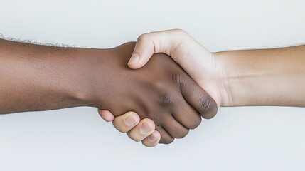 Handshake between Two Individuals with Different Skin Tones