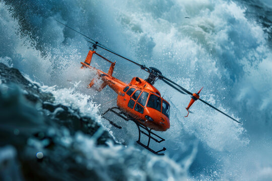 Dynamic and vibrant search and rescue drones moments, sharp and crisp imagery