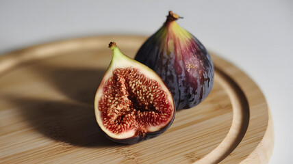 A photo of a fig fruit with a white background.