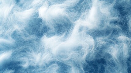 Cotton soft fiber in blue color texture background