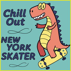Dinosaur Skateboard Graphic © Design Planer