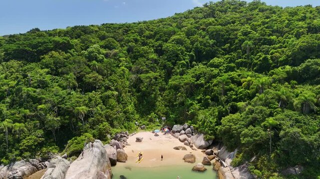 Aerial view of Ca&ccedil;&atilde;o Beach - Bombinhas, Santa Catarina, Brazil