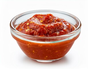 Tomato paste, isolated on white background. High resolution image