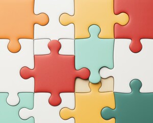 Obraz premium Conceptual image of a diversified financial puzzle, with pieces representing different funds coming together to form a balanced portfolio