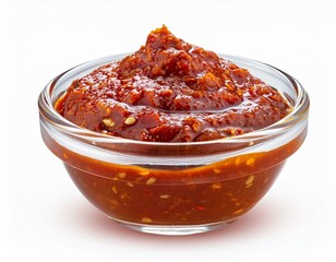 Tomato paste, isolated on white background. High resolution image