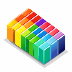 cubes on white background