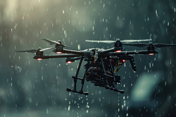High-speed tracking footage capturing waterproof drones in motion, cinematic tone