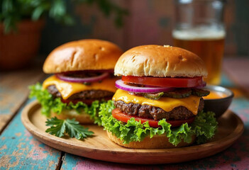 hamburger on a plate
