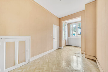 room with door and window