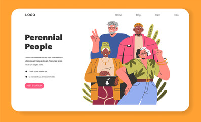 Perennial People. Flat Vector Illustration