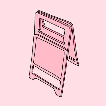 Wet Floor Caution Sign in Pink