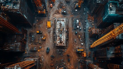 Aerial View of a Large Construction Site