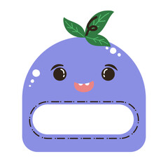 grape cute name tag