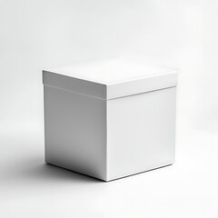 Minimalist white gift box with a lid