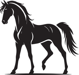 Horse silhouette isolated on white