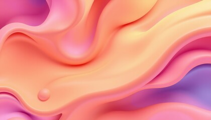 Fototapeta premium Abstract Pastel Waves with Small Sphere