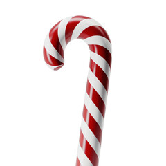 Obraz premium A 3D render of a cartoon style candy cane stalk. The candy cane stalk is isolated on a transparent background. The candy canes are arranged in a spiral pattern. 
