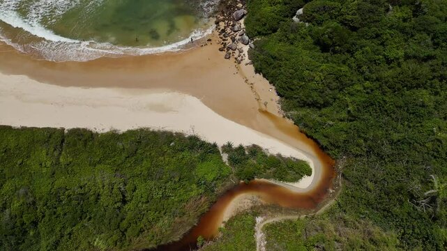 Aerial view of Quatro Ilhas Beach - Bombinhas, Santa Catarina, Brazil