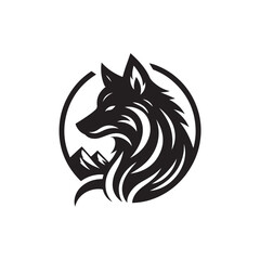 Fototapeta premium Black Color Wolf silhouette design Vector Illustration, Solid White Background 3.eps